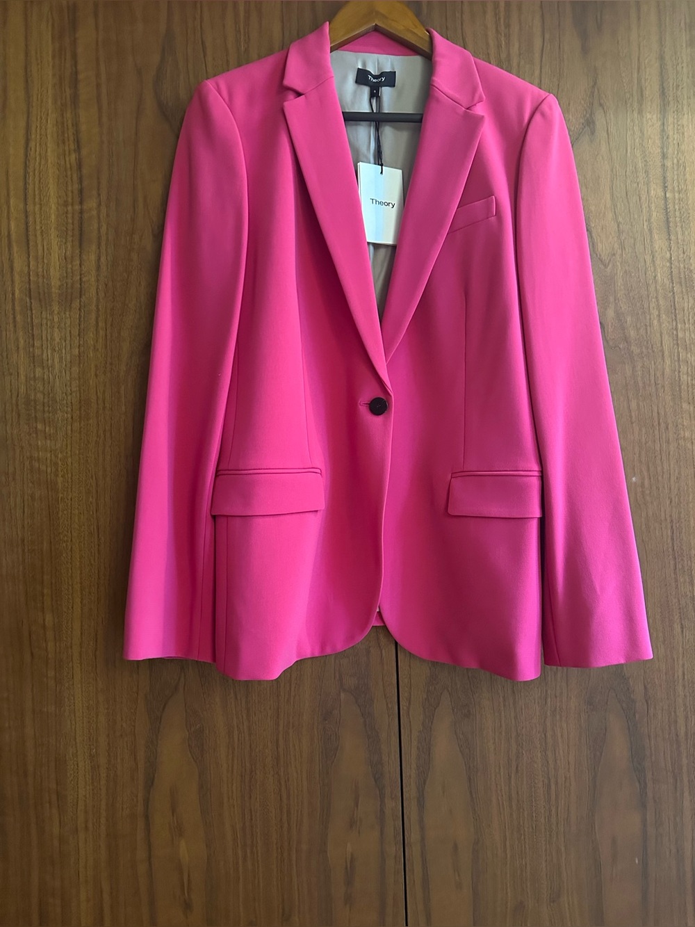Theory Bright Pink Single-Button Blazer